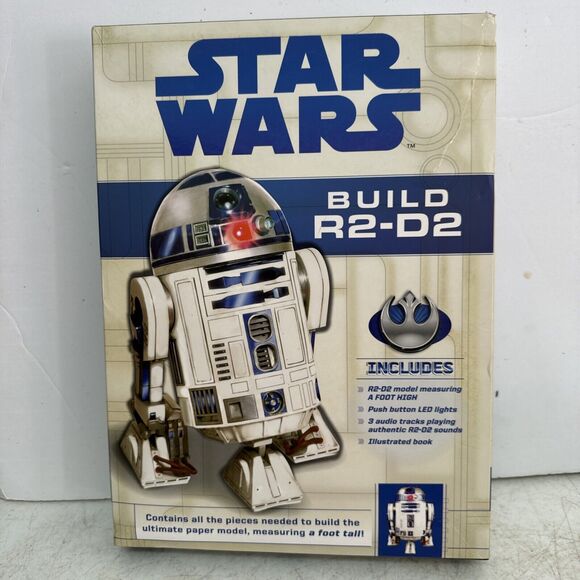 Star Wars Build R2-D2 Paper Craft Model Kit Authentic Sound Module LED Lite 12" - Picture 1 of 9
